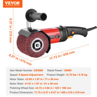 VEVOR Burnishing Polishing Machine 6 Variable Speed Surface Conditioning Tool Electric Metal Burnishing Machine for Wood Steel