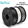SUNLU PETG 3D Filament 1KG 3 Rolls 1.75mm +/-0.02MM 3D Printing Filament Neatly Wound Filament Vacuum Packing Fast Shipping EzBuyCo