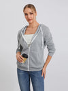 Women s Zip Up Hoodies Long Sleeve Solid Color Classic Fit Sweatshirts Jackets Streetwear Tops
