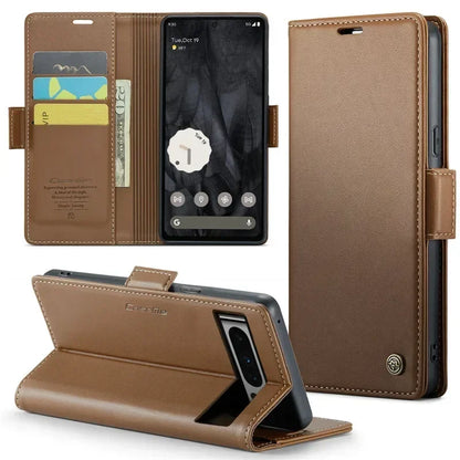 Luxury Magnetic Wallet PU Leather Phone Case For Google Pixel 9 Pro XL 8Pro 8A Shockproof Card Holder Pocket Cover For Pixel 7A