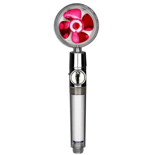 Turbo Propeller Water Saving Shower Head and Holder High Preassure Showerhead Rainfall with Fan Bathroom Accessories