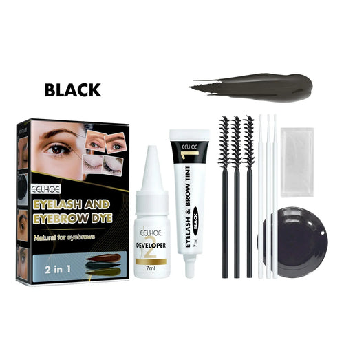 Eyelash Eyebrow Dye Tint Kit Eyebrow Cream Semi Permanent Black Brown Coffee Tattoo Tint Waterproof Lasting Makeup Cosmetics