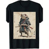 Vintage Samurai Frog Warrior T Shirt 100% Cotton Japanese Ukiyo e Art Round Neck Short Sleeve Machine Washable US Aesthetic