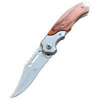 Compact Swiss Knife with Steel Blade and Wooden Handle – 20CM Full Length EzBuyCo