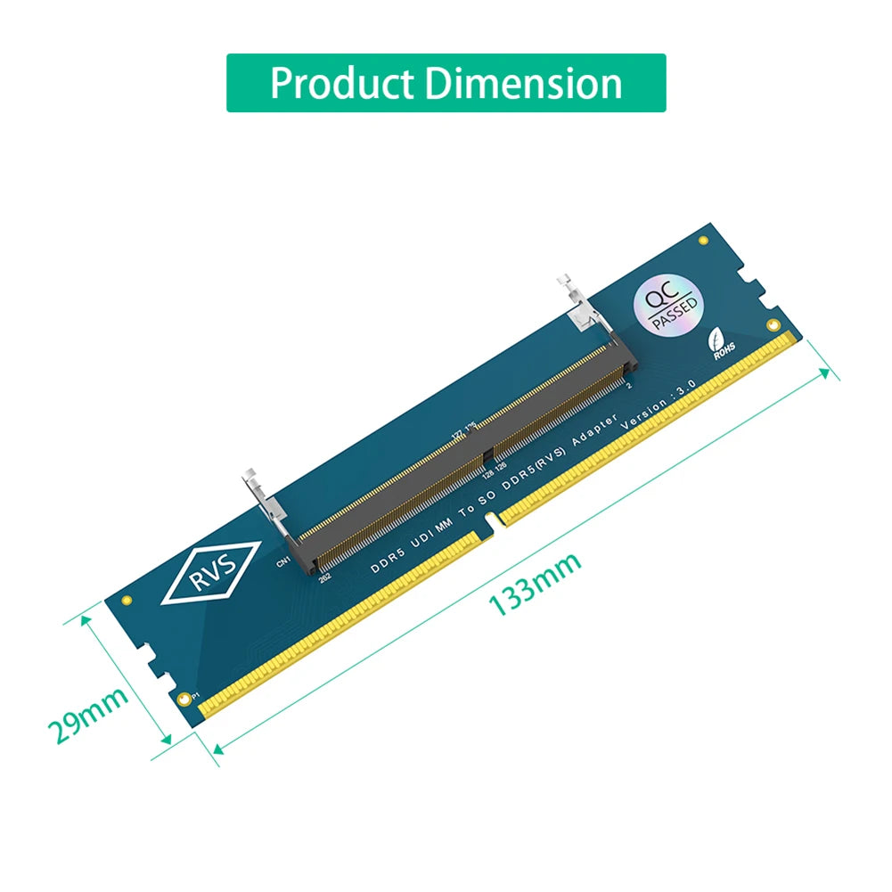 Laptop SO DDR5 RAM To Desktop DDR5 U-DIMM Adapter Memory Card Converter DDR5 Memory RAM Adapter Card for Laptop Desktop
