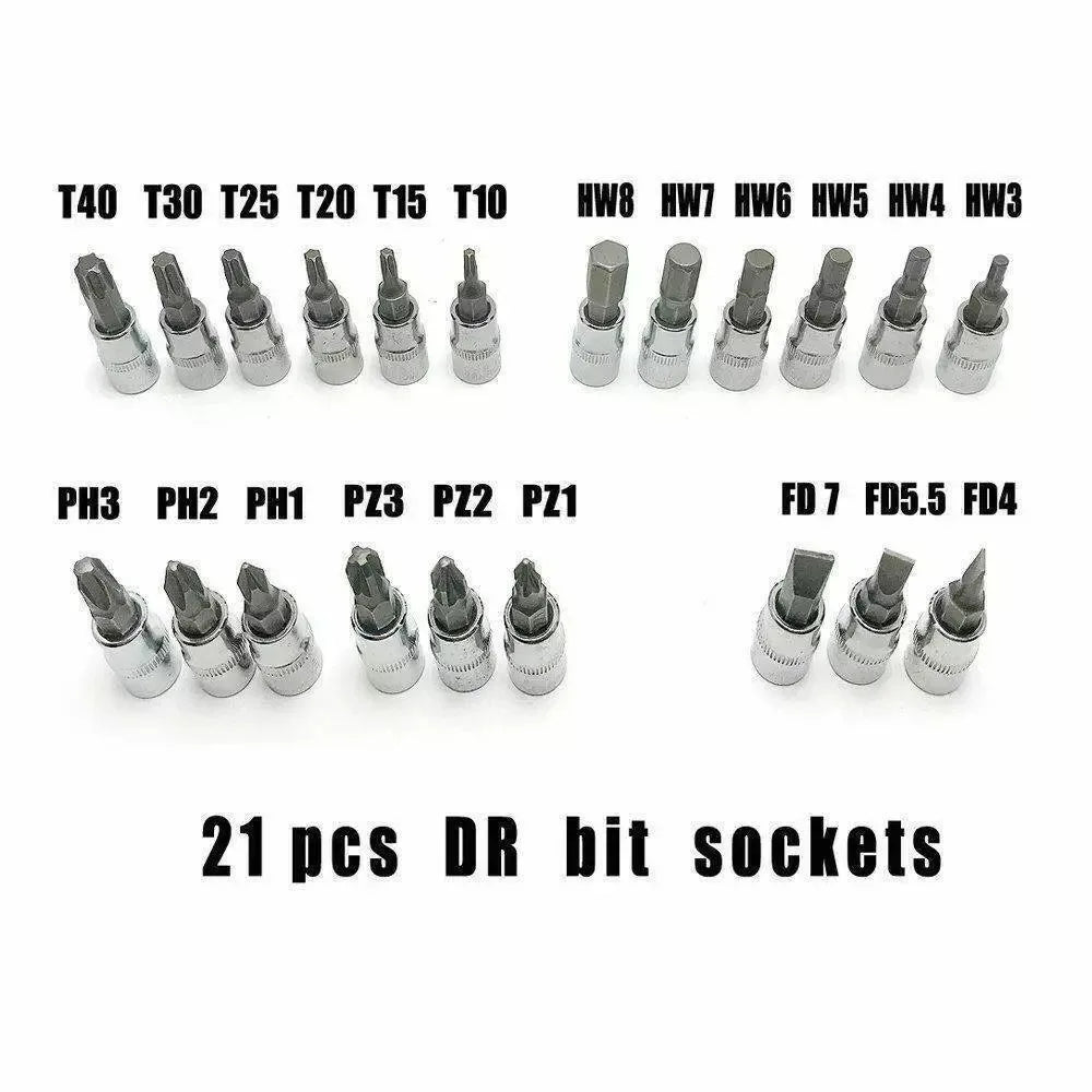 46pcs Metric Flexible Head Ratcheting Wrench Combination Wrench Set 1/4" Drive Hex Bit Socket Set Mechanic Tool Car Repair Tool