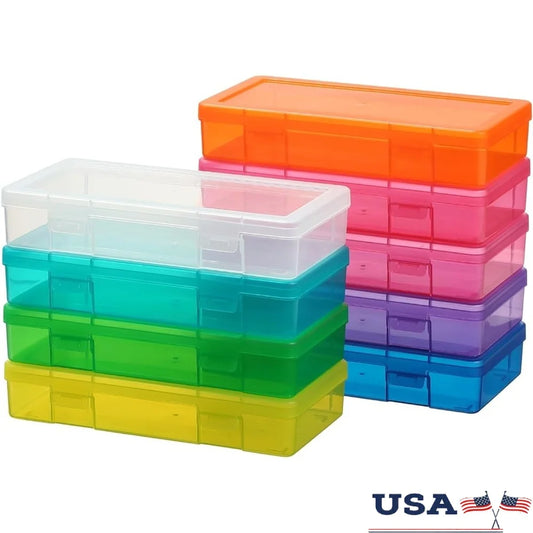 Small Plastic Storage Box Latching Lid Organizers Stackable Craft Containers Multi-Purpose Storage Beads Jewelry Pens Toys