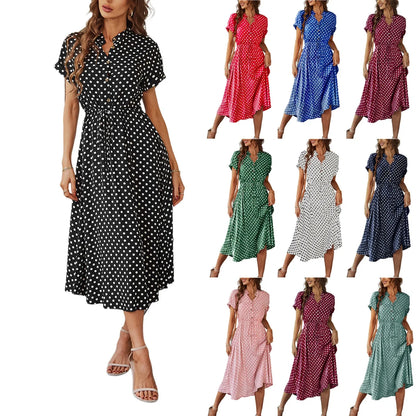 Hot New Women's Summer Maxi Dress 2025 Floral Wrap V Neck Puff Short Sleeve Ruffle Beach Resort Long Dresses