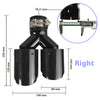 1 Pcs Universal Car Carbon Fibre Tail Throat Silencer Length Black Y-Shaped Double Out Twill Glossy Exhaust Muffler Tip