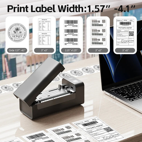 Bluetooth Thermal Label Printer Small Wireless Shipping Label Printer 4X6 inch Portable Maker Compatible with Various systems