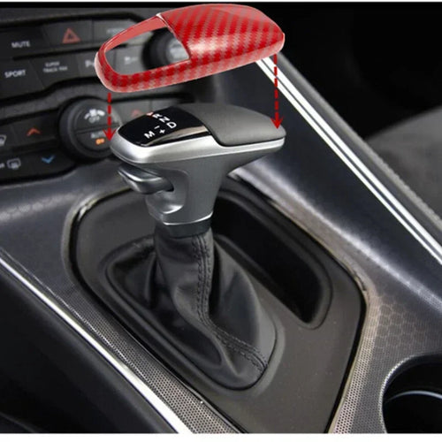Carbon Fiber Pattern Car Gear Head Decorative Shell Cover for Dodge Challenger Charger SRT 2015 2016 2017 2018 2019 2020 2021