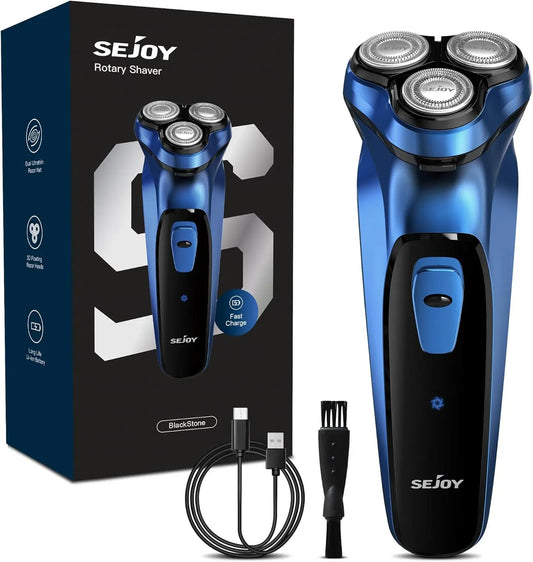 Sejoy Electric Razor for Men Rechargeable Electric Shavers Rotary Portable Travel Razor Idea Gift Beard Trimmer