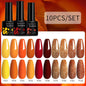 LILYCUTE 10PCS/Set Набір гель-лаків для нігтів Рожевий фіолетовий гель для нігтів Напівперманентний УФ світлодіодний лак Nail Art Design Soak Off Набір гелів для нігтів