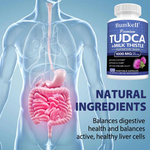 TUDCA + Milk Thistle Supplement - Bile Salts Liver Support, Gallbladder Health Supports liver health and promotes bile flow