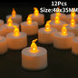 12/24Pcs Flickering LED Candles With/without Remote Electric Flameless Tealights For Valentine's Day Create Warm Ambiance Decor