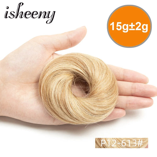 Fashion Messy Human Hair Buns Hairpieces Natural Black Brown Blonde Colors Ponytail Scrunchie Hair Extension Easy to Wear 15g/pc