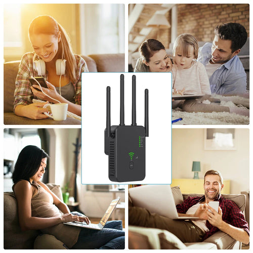 WiFi Repeater 1200Mbps - Dual Band Signal Booster & Range Extender