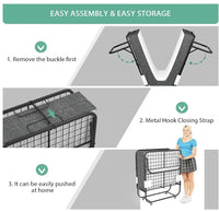 Folding Bed with Mattress Portable Foldable Guest Beds Cot Size Rollaway Beds for Adults with Luxurious Memory 5 Inch Foam Mattr