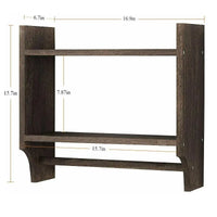 Wooden towel rack for bathroom storage cabinet above wall mounted bathroom rack