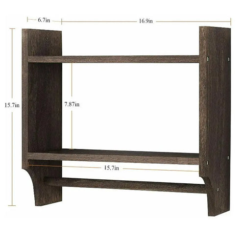 Wooden towel rack for bathroom storage cabinet above wall mounted bathroom rack