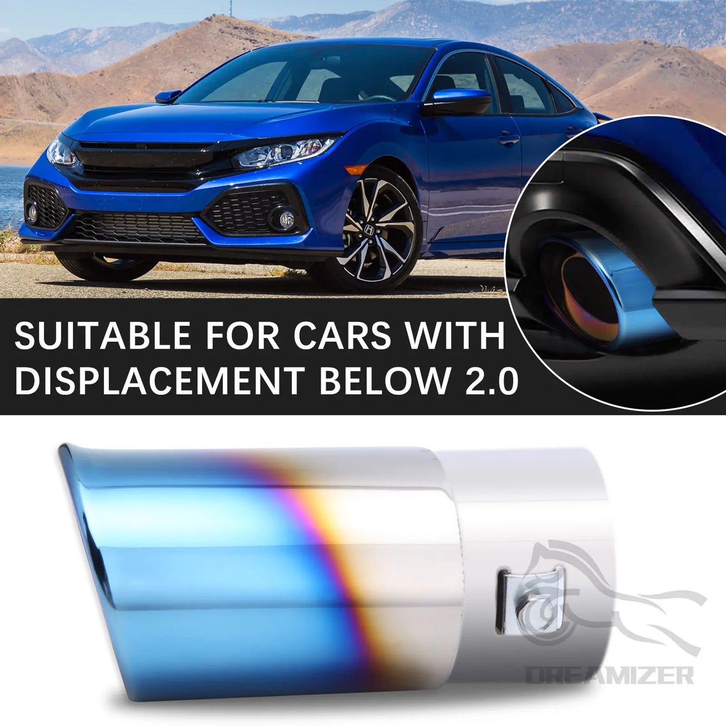 Universal Auto Car Exhaust Pipe Tip Tail Muffler Stainless Steel  Exhaust System Muffler Pipe Exhaust Tip Car Accessories