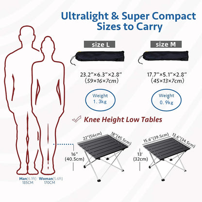 Ultralight Portable Folding Camping Table Foldable Outdoor Dinner Desk High Strength Aluminum Alloy For Garden Party Picnic BBQ