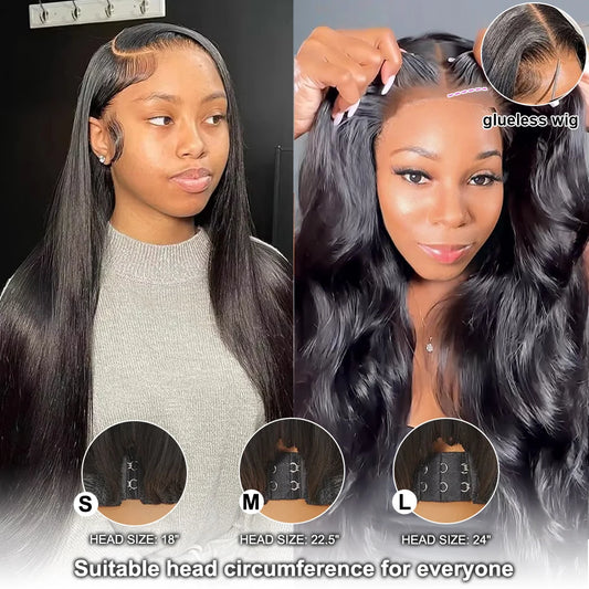 250Density 30 inch Glueless Wigs Human Hair  13x6 Straight HD Lace Front Wig Human Hair 7x6 Glueless Bone Straight Wig For Women