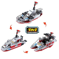 Navy War Chariot Ship Army Boat Plane Model Warships Building Blocks Compatible With Lego Construction Set for Boys Bricks Toys