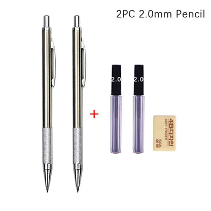 0.3 0.5 0.7 0.9 1.3 2.0mm Mechanical Pencil Set Full Metal Art Drawing Painting Automatic Pencil with Leads Office School Supply