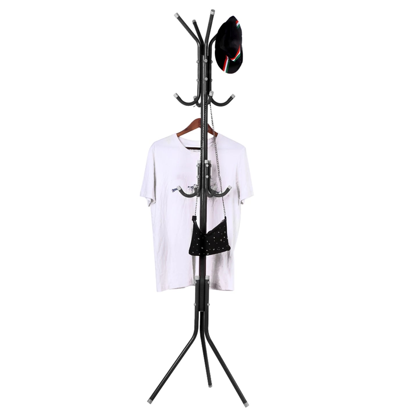 Multi Hook Metal Coat Hat Rack Tree Stand Clothes Bag Hanger Organizer for Home Bedroom Coat Clothes Stand Coat Hat Tree Stand