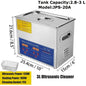 VEVOR Ultrasonic Cleaner 2L 3L 6L 10L 15L 22L 30L Digital Timer Stainless Steel Bath Jewelry Glasses Watch Cleaning Machine