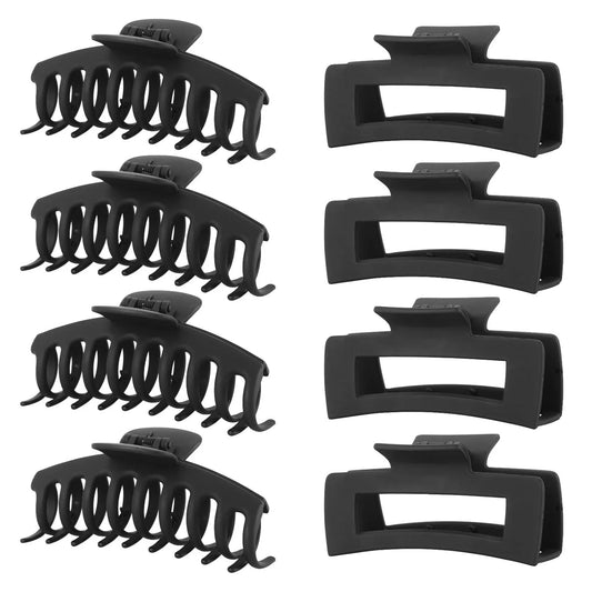 8 Pack 4.3 Inch Large Hair Claw Clips for Women Thin Thick Curly Hair, Big Matte Banana Clips,Strong Hold jaw clips