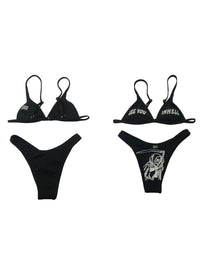 Women s Cute Floral Print Ruffle Bikini Set Off-Shoulder Padded Top with High Waisted Bottoms for Beach Vacation