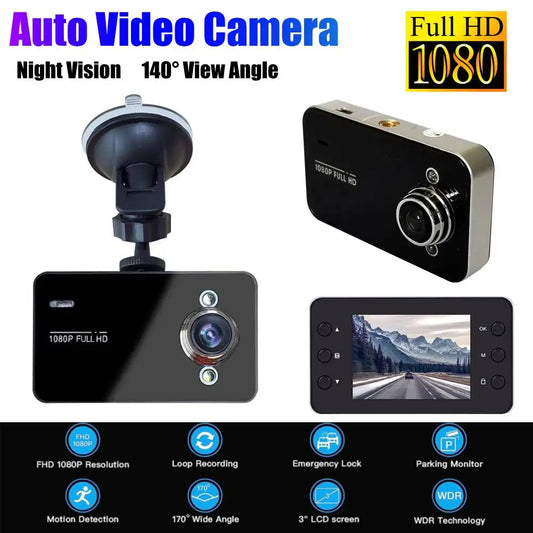 1080P Full HD Car Video Camera 2.7 Inch Car Camcorder Night Vision 140° View Angle Dashcam DVR Driver Recorder Parking Monitor