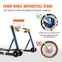 VEVOR Motorcycle Stand Lift 850lbs Front Rear Combo Stand Lift Stand Front and Rear Wheel Fork Stand Heavy Duty Rear Wheel Stand