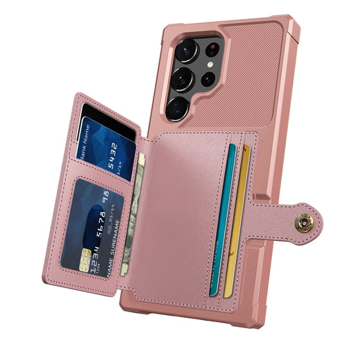 For Samsung Galaxy S25 S24 S23 Ultra S25 Plus Credit Card Case PU Leather Flip Wallet Cover with Photo Holder Hard Back Cover