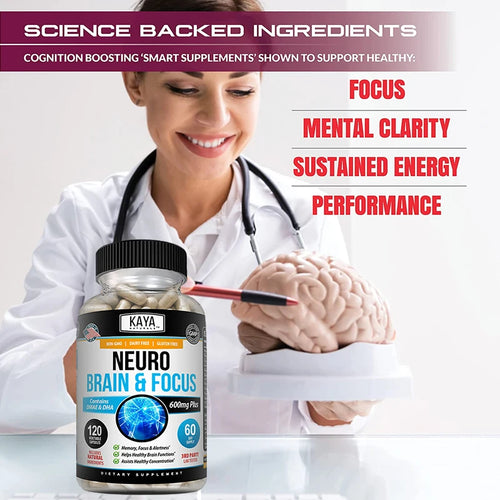 Neuro Brain & Focus Supplement - Healthy Memory Function, Clarity Nootropics Supplement - for Mental Focus, Cognitive Function