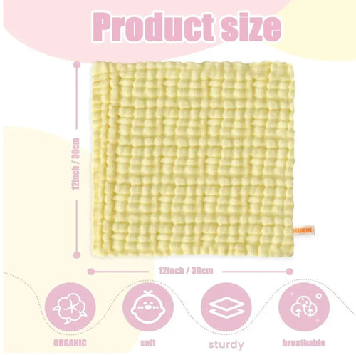Baby Washcloths - Natural Cotton Baby Wipes - Soft Newborn Face Towel and Washcloth for Sensitive Skin, Registry as Shower, 5 P EzBuyCo