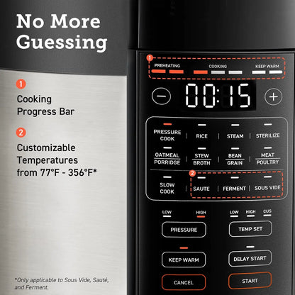 Pressure Cooker Electric 6 qt, 9-in-1 Instant Multi Kitchen Appliances, Safer Venting Design, Rice Cooker, Slow Cooking