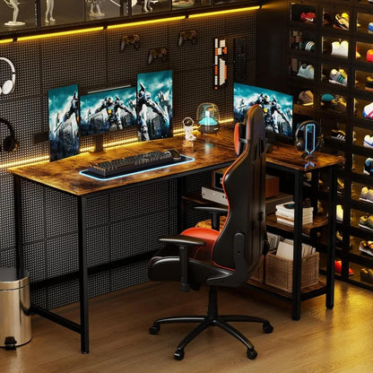 L Shaped Desk - 39" Home Office Computer Desk with Shelf, Gaming Desk Corner Table for Work, Writing and Study