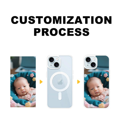 Magnetic Pattern Customized Acrylic Matte Phone Case For iPhone16 15 14 13 12 11 Pro Max XS Shockproof birthday gift surprise