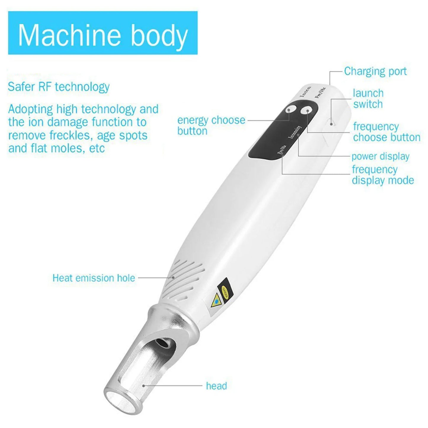 Handheld Picosecond Laser Pen Tattoo Scar Freckle Removal Machine Skin Beauty Device