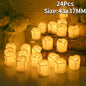 12/24Pcs Flickering LED Candles With/without Remote Electric Flameless Tealights For Valentine's Day Create Warm Ambiance Decor