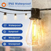 150FT LED Outdoor String Lights Waterproof Patio Lights Shatterproof ST38 Replaceable Bulbs Dimmable Outside Hanging Lights