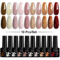 LILYCUTE 10PCS/Set Набір гель-лаків для нігтів Рожевий фіолетовий гель для нігтів Напівперманентний УФ світлодіодний лак Nail Art Design Soak Off Набір гелів для нігтів