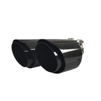1 Pcs Universal Car Carbon Fibre Tail Throat Silencer Length Black Y-Shaped Double Out Twill Glossy Exhaust Muffler Tip