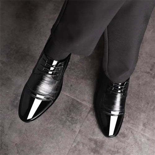 Men's Dress Shoes Business Oxfords Patent Leather Dress Shoes Classic Loafers Formal Derby Shoes For Men