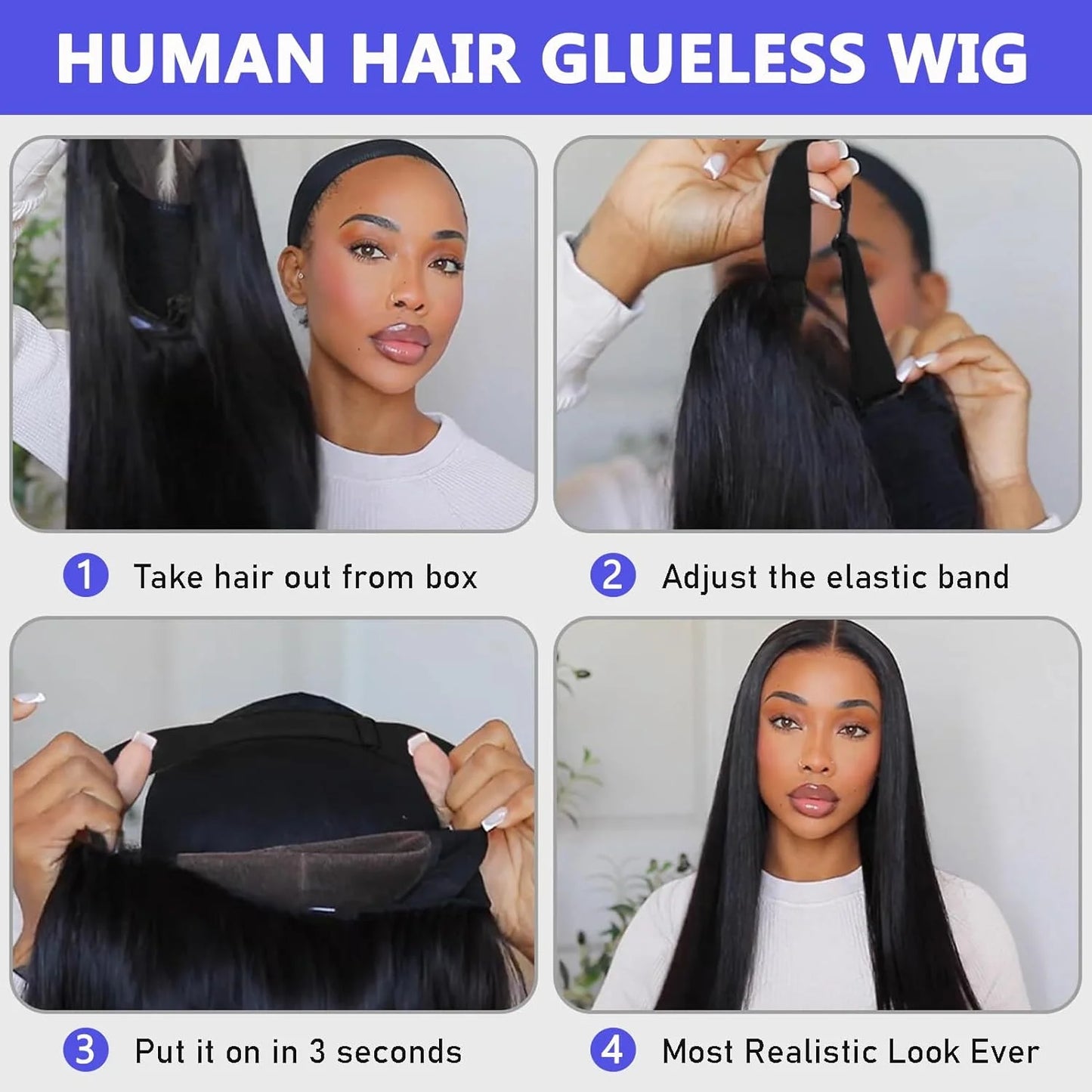 250Density 30 inch Glueless Wigs Human Hair  13x6 Straight HD Lace Front Wig Human Hair 7x6 Glueless Bone Straight Wig For Women