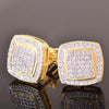 CUC 12MM Square Stud Earring Iced Out Cubic Zirconia Women Screw/Push Men Earrings Hip Hop Jewelry Fashion Gift