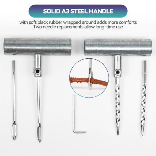 Portable Car Tire Repair Kit 23Pcs DIY Easy Repair Tyre Puncture Repair Tool For Car Motorcycles ATVS Lawnmowers Tractors Trucks